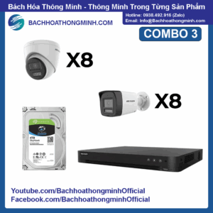 [TRỌN GÓI] COMBO 3 Camera HIKVISION (16 Camera Analog 2.0MP, Ổ cứng 4TB)